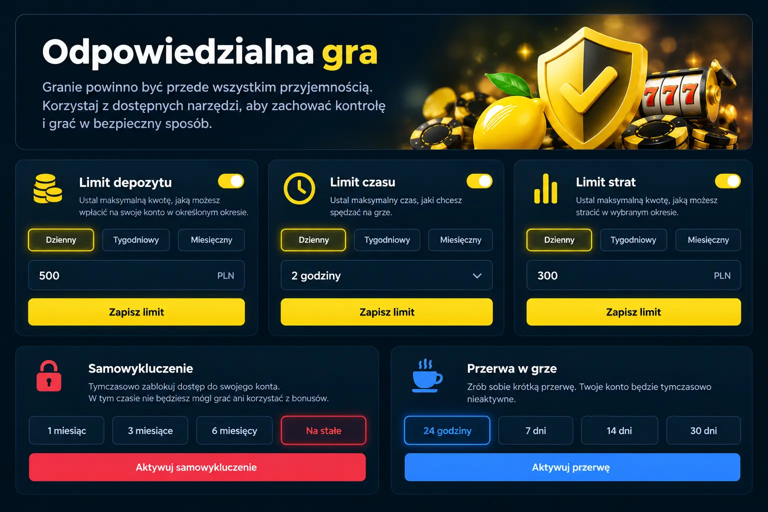 Odpowiedzialna gra w Lemon Casino